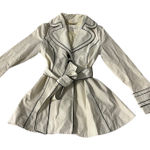 Laundry by Shelli Segal Laundry by Design Large White Black Belted‎ Trench Coat Rain Jacket* Photo 0
