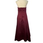 David's Bridal  Strapless‎ Bridesmaid Dress Formal Gown Rhinestone Burgundy 10 Photo 5