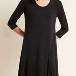 Garnet Hill Black Knit Trapeze Dress 3/4 Sleeves SZ M Photo 0