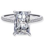 Sterling Silver SIZE 5 925 Emerald Cut CZ Ring Photo 0