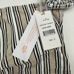 PQ SWIM PILYQ Bikini Top SZ D Cup Harbour Stripe Metallic Bandeau Tube Swim NWT White Size L Photo 4