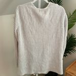 Faherty  Womens White Chunky Knit Cashmere Cotton Blend Long Line Cardigan Size M Photo 2