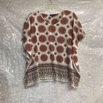 Signature Studio ‎ Women’s Size Small Top Cream Orange & Brown Photo 5
