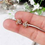 Boutique Women's 14k‎ Gold Plated S925 Knot Simulated Diamond Stud Earrings Photo 4