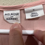 Melrose and Market Pink Tie Front Top Short Sleeve Blouse Womens Size M Photo 1