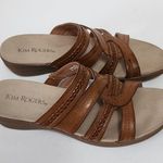 kim rogers Kim Roger Domina Chestnut Faux Leather Braided Slide Sandals Size 8 Photo 3