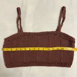 Free People NWT  Beach Brown Crochet Knit Womens Crop Bralette Tank Top Photo 2