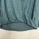 White Willow Womens Teal Heathered Wrap Front Long Sleeve Top Casual Blouse‎ XL Green Photo 4