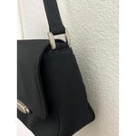 Vtg United Colors Of Benetton Black Nylon Shoulder Purse Silver Hardware Photo 3