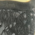 Eileen Fisher Black Gray Knit Crochet Lace Overlay Straight Pencil Skirt Size XS Photo 6