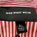 Who What Wear : Pink and White Stripped Button Down with wrap or bow Photo 4