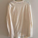 Tibi  Wool Blend Long Line L/S Fine Gage Knit Sweater Boucle Front Panel Cream M Photo 4