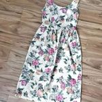 TACH x ANTHROPOLOGIE | Marita Linen Dress Floral Midi Dress Cottagcore | Small Pink Photo 4