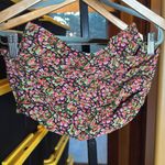 ZARA  Black Pink Green Floral Corset Crop Top Size Small Photo 5