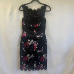 White House | Black Market  Dress Floral Lace Black Gray Pink Sleeveless Size 0 Photo 2