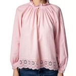 Zadig & Voltaire  Theresa Lace Trim Blouse pink size L Photo 0