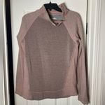 prAna  Brandie Sweater Textured Wool Blend Mock Neck Light Mauve Heather Sz M Photo 1