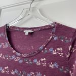 Lucky Brand Purple Floral Horizontal Stripe 3/4 Sleeve S Photo 68