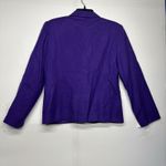 Adolfo International Women’s 100% Wool Blazer Size 8 Purple Single-Button Photo 8