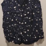Atmosphere NWOT  Primark Limited Blue White Heart Collar Tank Blouse Size 0 Photo 3