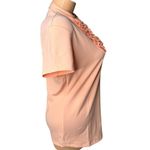 Lady Hagen  Peach Ruffled Shirt Womens M Hydro-Dri Golf Short Sleeve Button UPF Photo 9