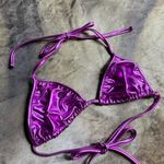 American Apparel Purple Lame Triangle Bikini Top Photo 1