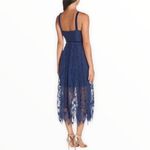 Foxiedox  Blue Maisie Lace Velvet Trim Midi Dress Sheer Overlay Sleeveless size 2 Photo 1