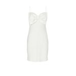 RIXO Bridal Libby Ivory Satin Bow Sleeveless Mini Dress Size XS Photo 5