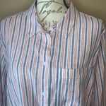Popsugar linen blend striped button down tie front shirt XXL NWT Photo 3