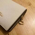 Coach NWOT Snap Wallet Leather Cream Gold MSRP $178 With A Key Ring Photo 2