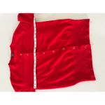 Premise Women's Red Gold Enamel Button Cardigan Classic Holiday Christmas Sweater M Xmas Photo 5