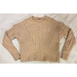 Jamison Myles Cable Knit Sweater Oatmeal Beige Boxy Evereve Women's Sz XS Tan Photo 1