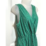 French Grey  Green White Polka Dot Faux Wrap Romper Skort Large Spring Summer Photo 3