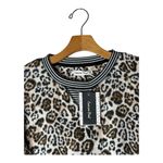 Emerson Road Pajama Set Women Small Brown Fuzzy Luxe Leopard Loungewear NWT Black Photo 8