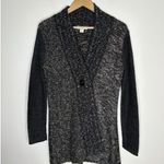 Coldwater Creek  Womens XS 4-6 Cardigan Sweater Wool Blend Chunky Black Earthtone Photo 0