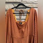 City Chic  CCX Retro Chic Floral Belted Dress Mustard Printed Size 14 xs Photo 4