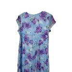 My Michelle  Floral Dress and Scarf Blue Purple White Midi Short‎ Sleeve Size 14 Photo 5