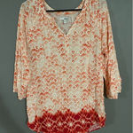 Sonoma  3/4th Sleeve V Neck Top Size Large Photo 0