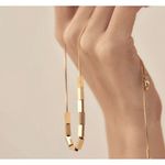 Boutique Trendy‎ Beaded Snake Chain Necklace | Yellow Gold Filled Photo 3