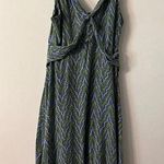 Free People Vintage Artsy Dress 90's Y2K Green Blue Small Boho Printed Festival Photo 0