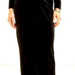 Talbots black velvet stretch midi skirt. Size Medium. NWT. Photo 0