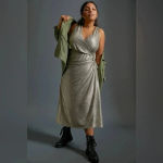 Anthropologie  Kari Metallic Shimmer Midi Dress Plus Size 3X - Like New! Photo 7