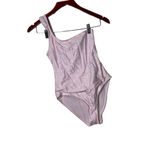 Ganni  One-Shoulder Cherry Blossom One Piece Swimsuit Pink Womens XS Photo 1