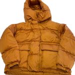NVLT Jacket Womens Small Orange Wonder Puffer Coat Hooded High Neck Full Zip Photo 2