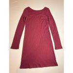 Anything Bling Boutique Dress Ribbed Long Sleeve Maroon Casual Medium Photo 4