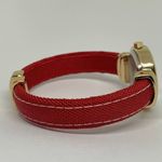 Quartz analog women’s cuff bracelet watch 26mm gold tone case red bracelet size Photo 4