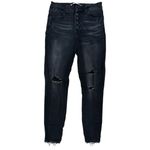 Celebrity Pink Button Fly Black Distressed Jeans Size 9 Photo 3