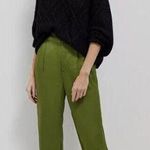 Anthropologie Diandra Green Satin Pleated Joggers Size 16. B-3 Photo 0