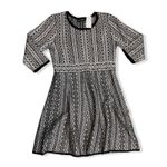 Nina Leonard NWT Print Fit & Flare Knit Sweater Dress Geometric New Black White Photo 7