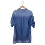 Twelve by Ontwelfth Bamboo Cotton Denim Tie Front Mini Dress Women's Size Small Blue Photo 1